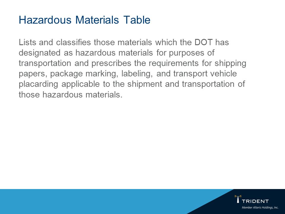 Hazardous materials transport and research paper